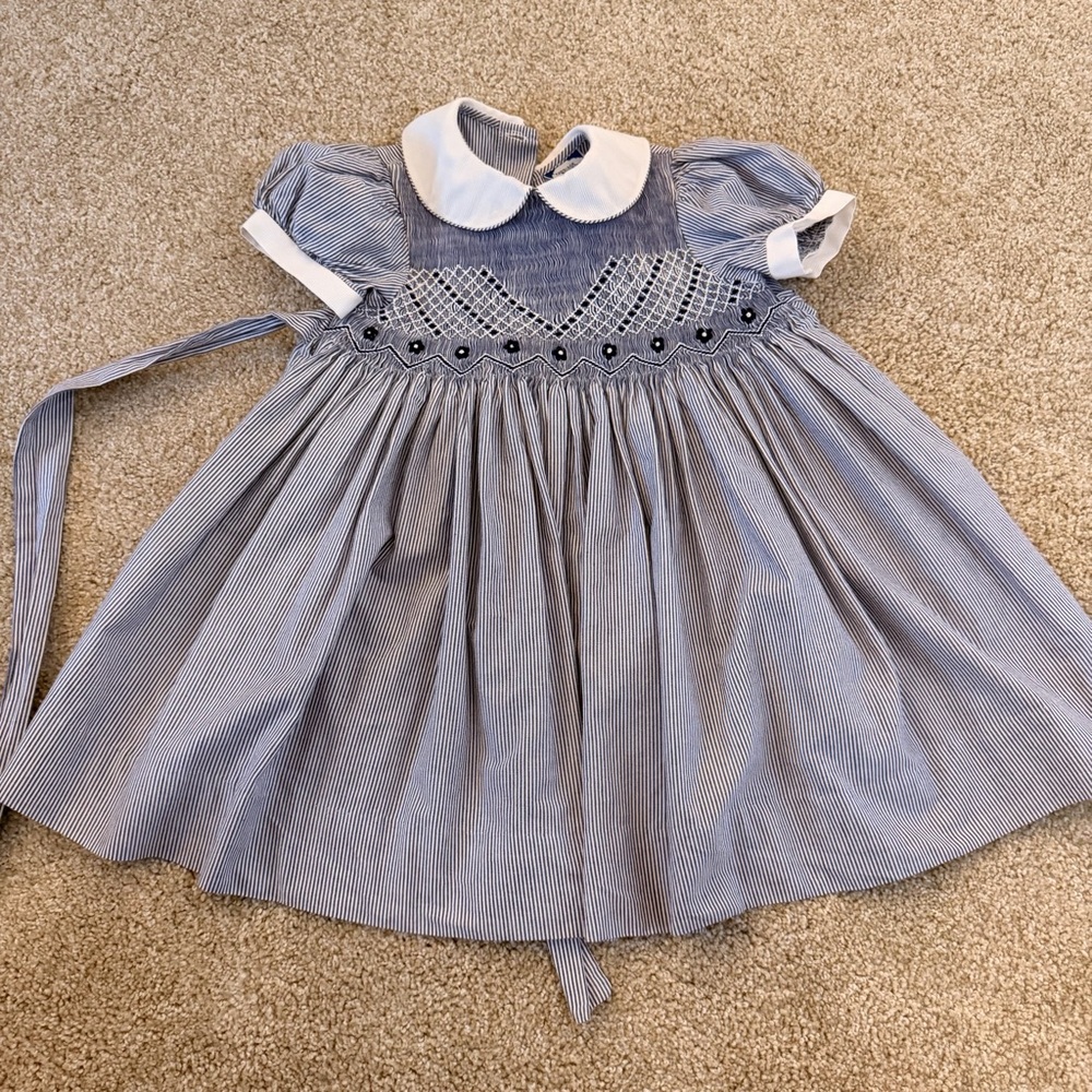 Carriage Boutique Blue and White Striped Dress